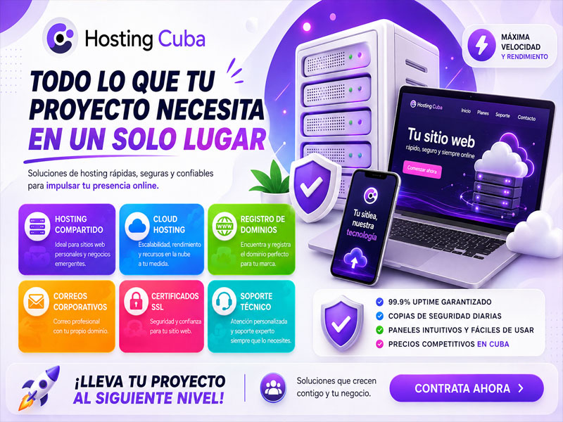 Contrata tu Dominio y más servicios WEB
